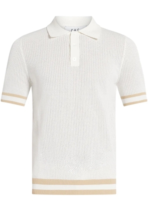 CHÉ open-knit cotton polo shirt - White