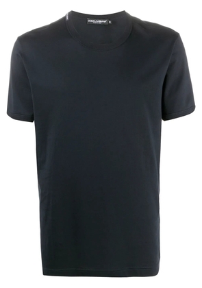 Dolce & Gabbana logo label V-neck T-shirt - Blue