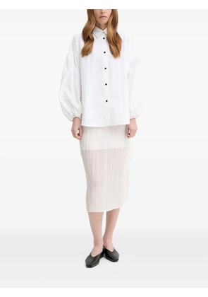 AERON balloon-sleeve button-front shirt - White