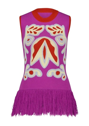 PAULA Tina Bellflower jacquard tank top - Pink