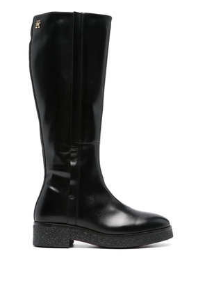 Tommy Hilfiger round-toe leather boots - Black
