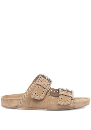 Kennel & Schmenger braided-suede buckle sandals - Brown