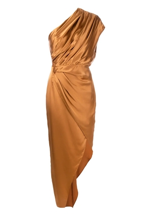 Michelle Mason asymmetric open back dress - Orange