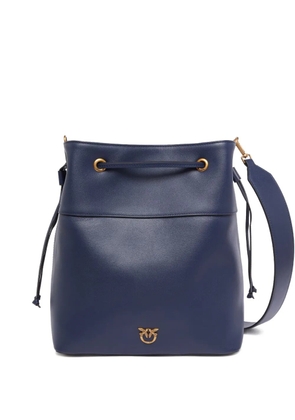 PINKO medium logo-embellished drawstring bucket bag - Blue