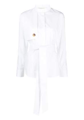 DESTREE Hans tied-waist cotton shirt - White