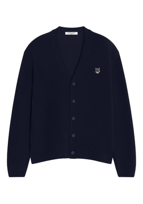 Maison Kitsuné Fox Head-embroidered cardigan - Blue