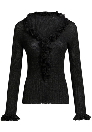 ETRO metallic ruffled jumper - Black