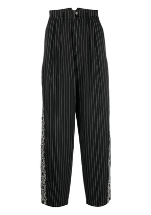 Youths In Balaclava high-rise pinstripe trousers - Black