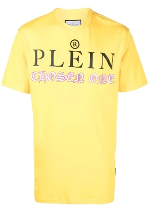 Philipp Plein logo-print detail T-shirt - Yellow