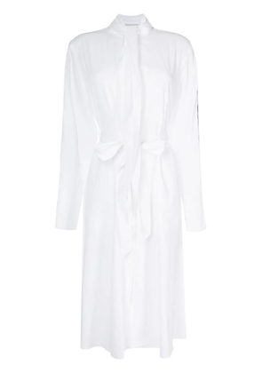 Peter Do belted-waist button-down dress - White