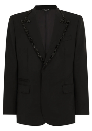 Dolce & Gabbana rhinestone-embellished single-breasted blazer - Black