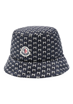 Moncler monogram-print bucket hat - Blue