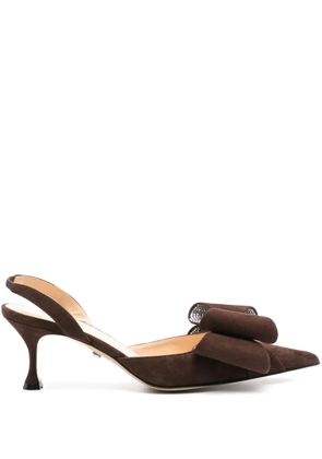 MACH & MACH 65mm bow-embellished pumps - Brown