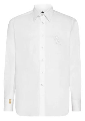 Billionaire logo-embroidery cotton shirt - White