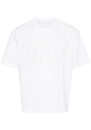 Neil Barrett Thunderbolt-print cotton T-shirt - White