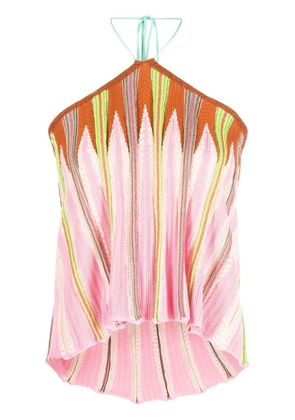 Forte Forte zigzag-weave halterneck top - Pink