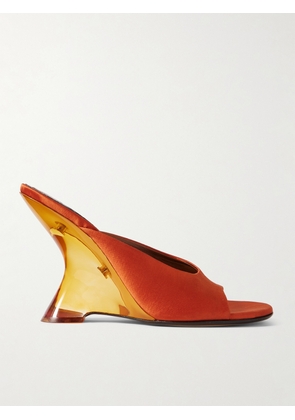 Dries Van Noten - Satin Wedge Sandals - Orange - IT36,IT36.5,IT37,IT37.5,IT38,IT38.5,IT39,IT39.5,IT40,IT40.5,IT41