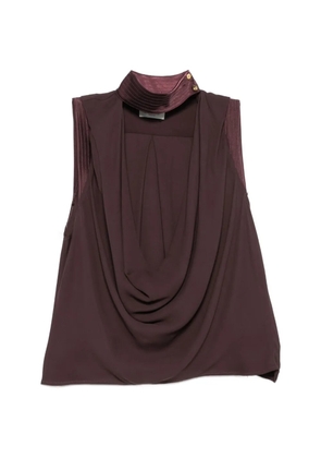 Elisabetta Franchi cowl neck buttoned blouse - Brown