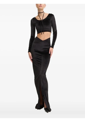 Fiorucci tie-neck velvet top - Black