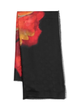Alexander McQueen Solarised skull-pattern scarf - Black