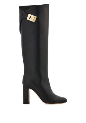 Ferragamo 90mm buckle-detail knee-high boots - Black