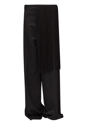 MM6 Maison Margiela fringe-detailing flared trousers - Black