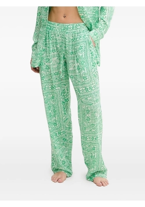 Melissa Odabash patterned drawstring-waistband trousers - Green