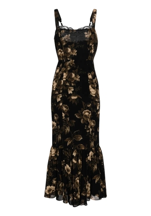 Reformation Irisa floral-print dress - Black
