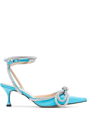 MACH & MACH crystal-embellished low-heel pumps - Blue
