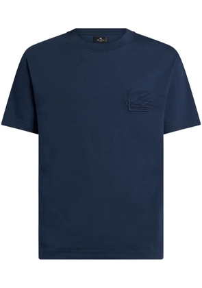 ETRO Pegaso-embroidery T-shirt - Blue