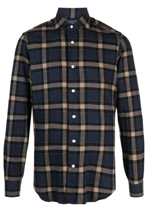 Barba checked long-sleeve cotton shirt - Brown