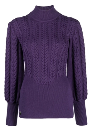 Philipp Plein long-sleeve knitted wool jumper - Purple