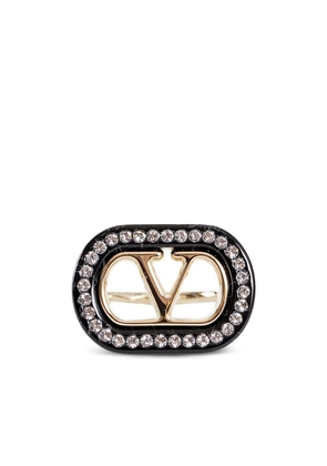 Valentino Garavani logo ovalette ring - Black
