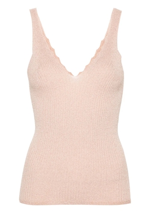 TWINSET lurex-detailing ribbed top - Pink