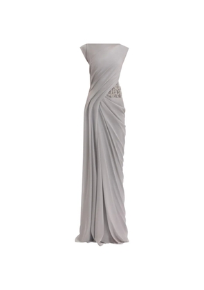 Gemy Maalouf draped high-neck gown - Grey