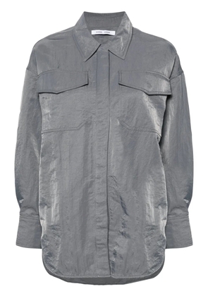 SAMSOE SAMSOE Gira press-stud crinkled shirt - Grey