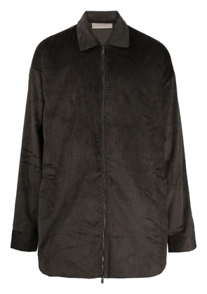FEAR OF GOD ESSENTIALS corduroy zip-up shirt jacket - Black