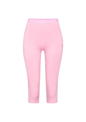 Marine Serre pearl logo jersey capri shorts - Pink