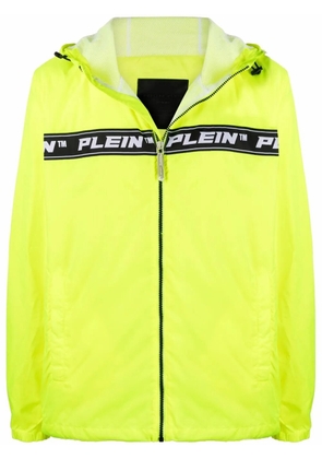 Philipp Plein logo-tape hooded lightweight jacket - Yellow