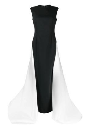 Solace London Flor sleeveless train dress - Black