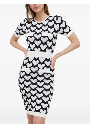 Silvian Heach heart-print short-sleeve mini dress - Black