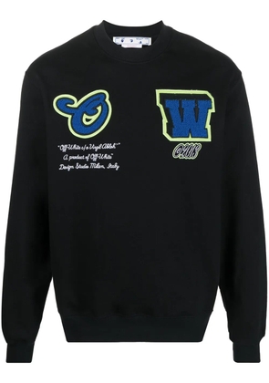Off-White logo-patches cotton sweatshirt - Black