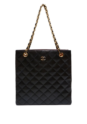 CHANEL Pre-Owned 1994-1996 matelassé chain tote bag - Black