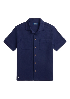 Polo Ralph Lauren waffle-knit camp-collar shirt - Blue