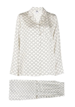 Karl Lagerfeld monogram print long-sleeve pyjamas - Neutrals