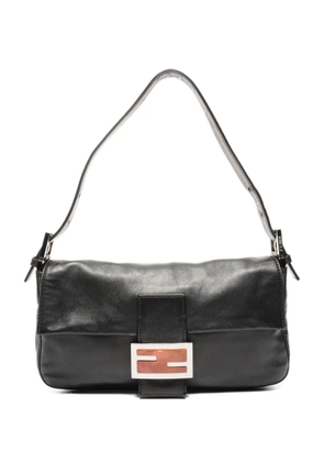 Fendi Pre-Owned 2000-2015 logo-plaque baguette shoulder bag - Black
