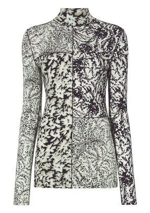 Proenza Schouler White Label floral-print mock neck top - Neutrals