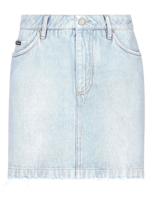 Dolce & Gabbana logo-plaque denim skirt - Blue