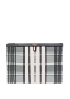 Thom Browne grosgrain-loop trim clutch bag - Grey