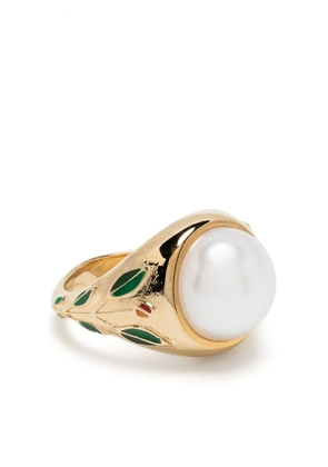 Casablanca pearl signet ring - Gold